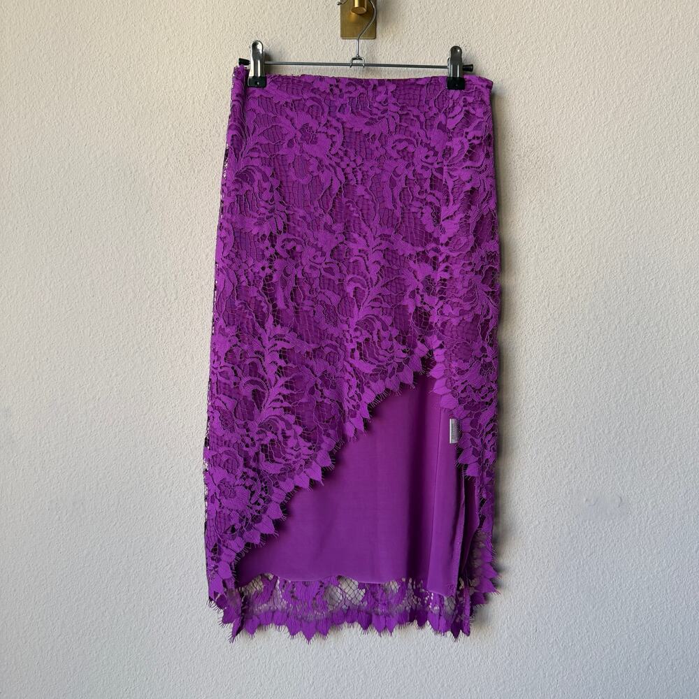 For Love & Lemons Purple Lace High Slit Midi Skirt Size S - Picture 2 of 5